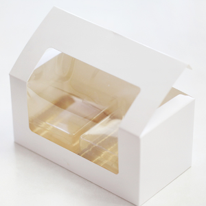 투명다용도박스(도넛설기박스/젤리플라워용기박스/답례박스)돔원형용기박스2구화이트창박스
